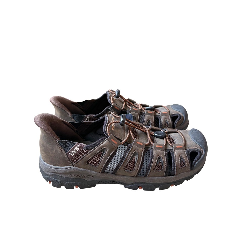 Skechers Mens Tresman Swift Fit Hands Free Sandals Brown 255030S Chocolate NWT